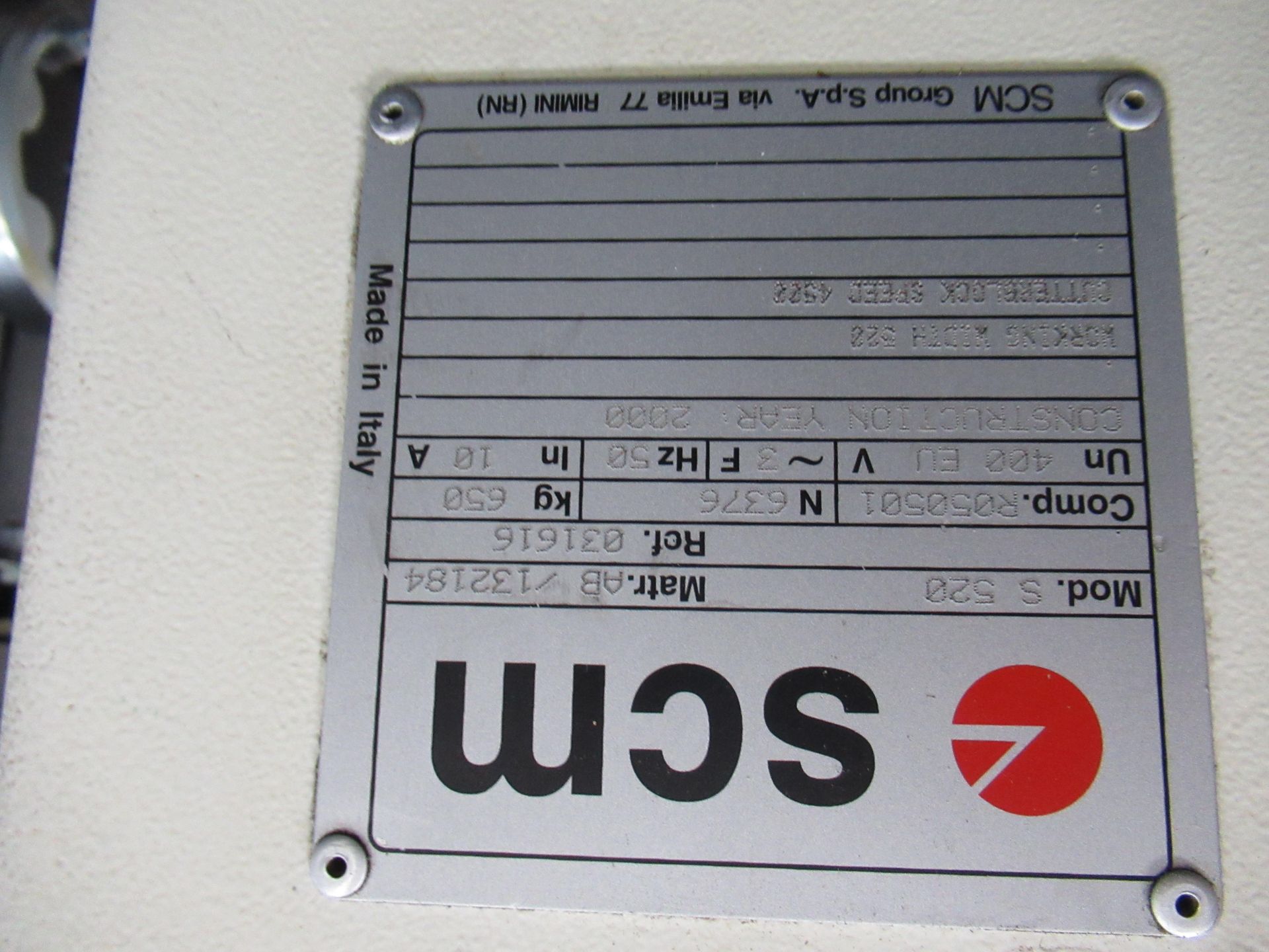 SCM S520 thicknesser, YOM 2000 3ph - Image 6 of 6