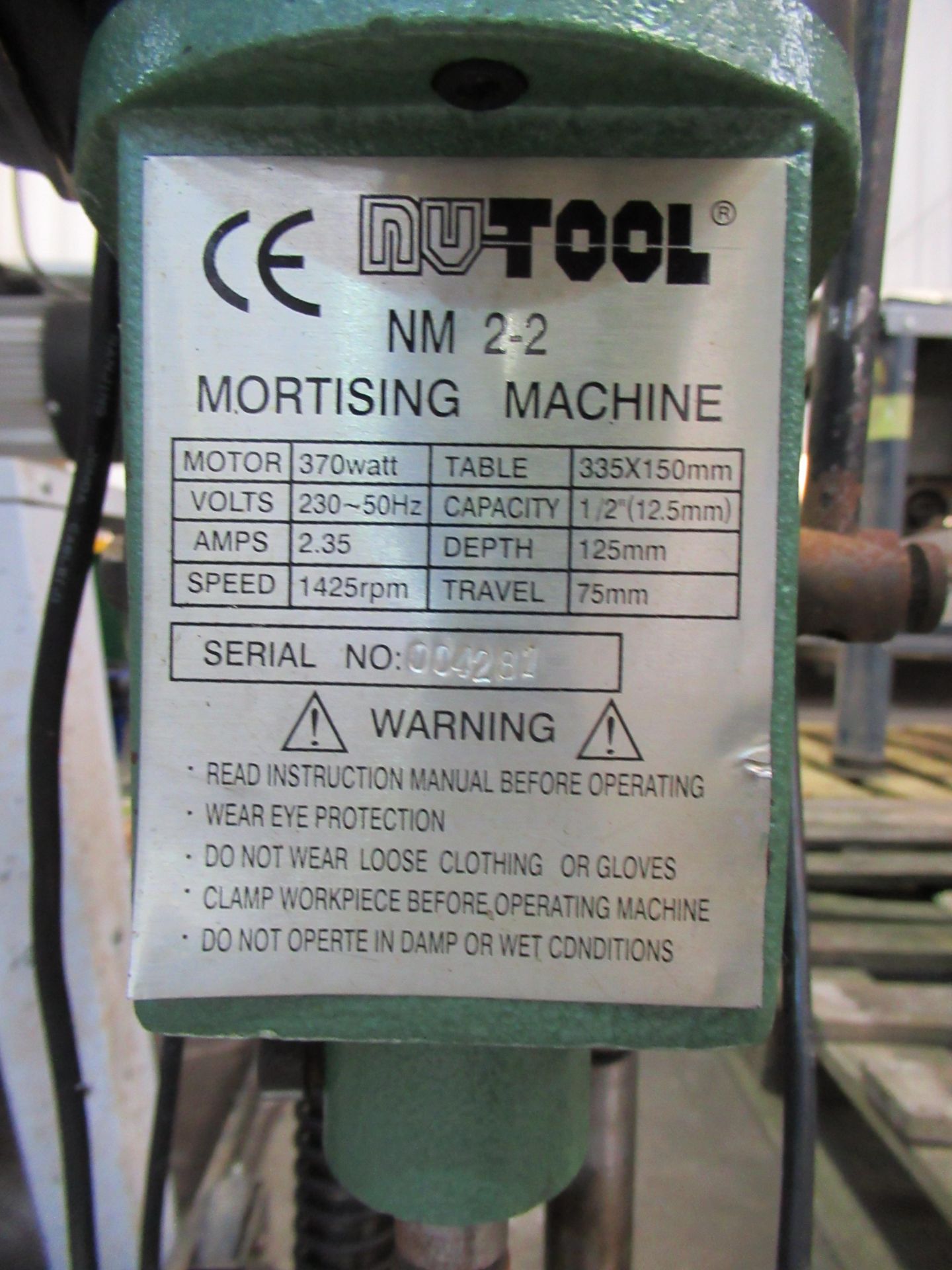 Nu-Tool MN 2.2 Mortising Machine 240V - Image 3 of 3