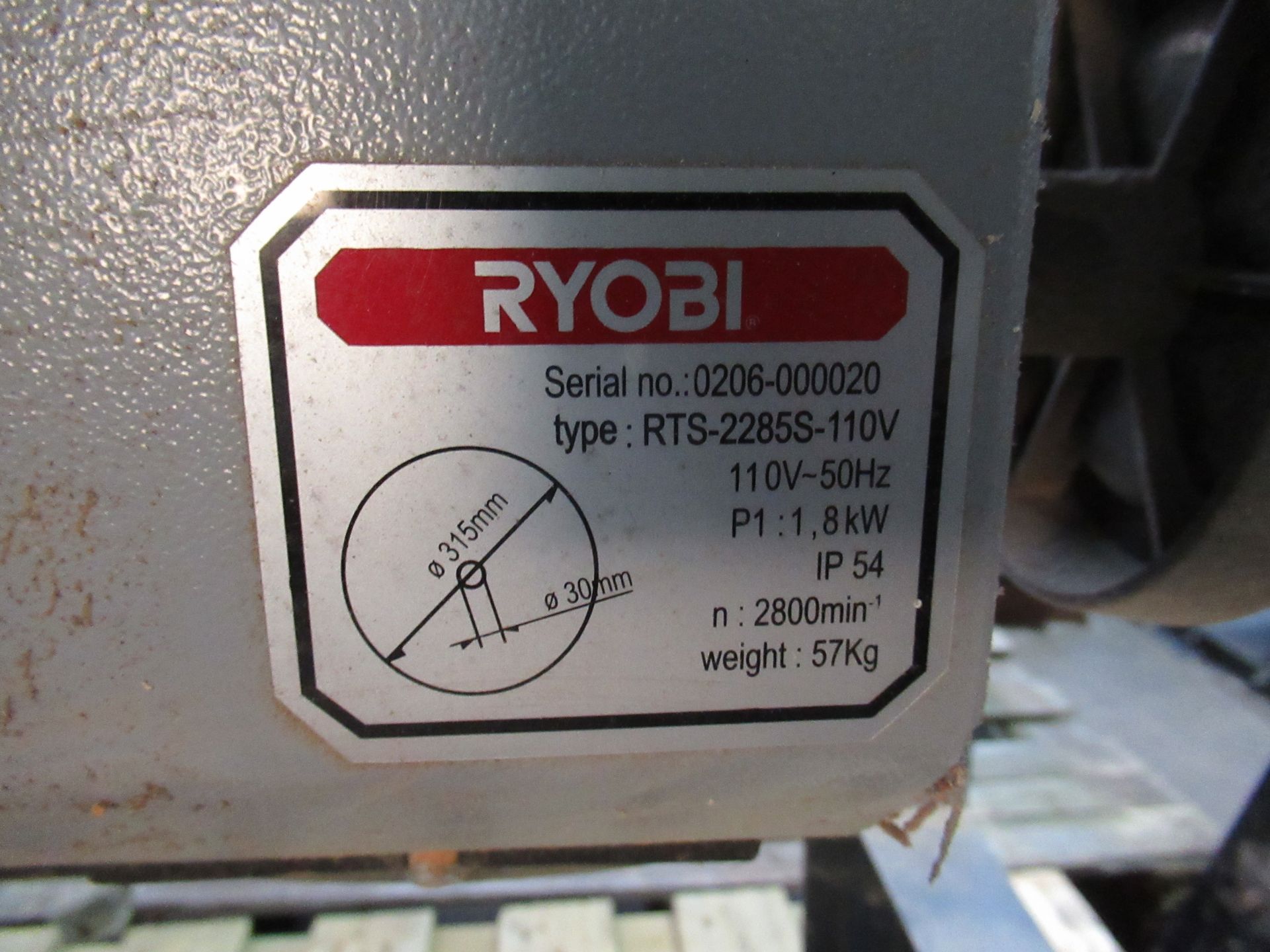 Ryobi RTS-2285S 110V Table Saw - Image 4 of 4