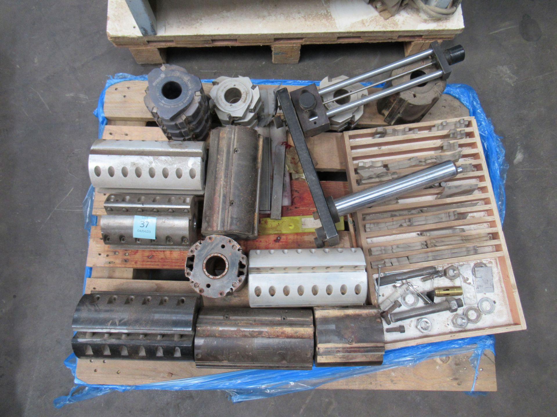 Pallet of Woodworking Tooling inc. cutting blocks and cutter