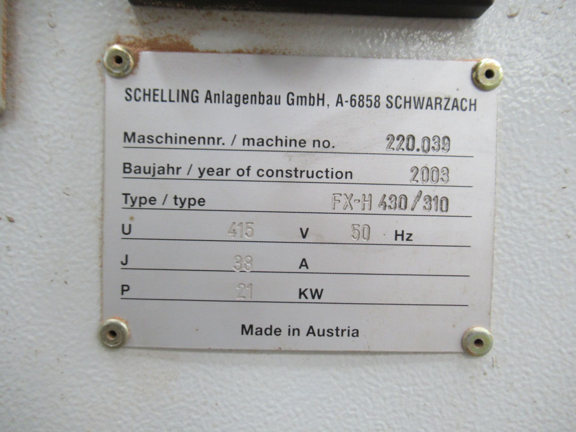 A Schelling FXH430/310 Beamsaw, YOM 2003, dismantled from site. - Image 12 of 16