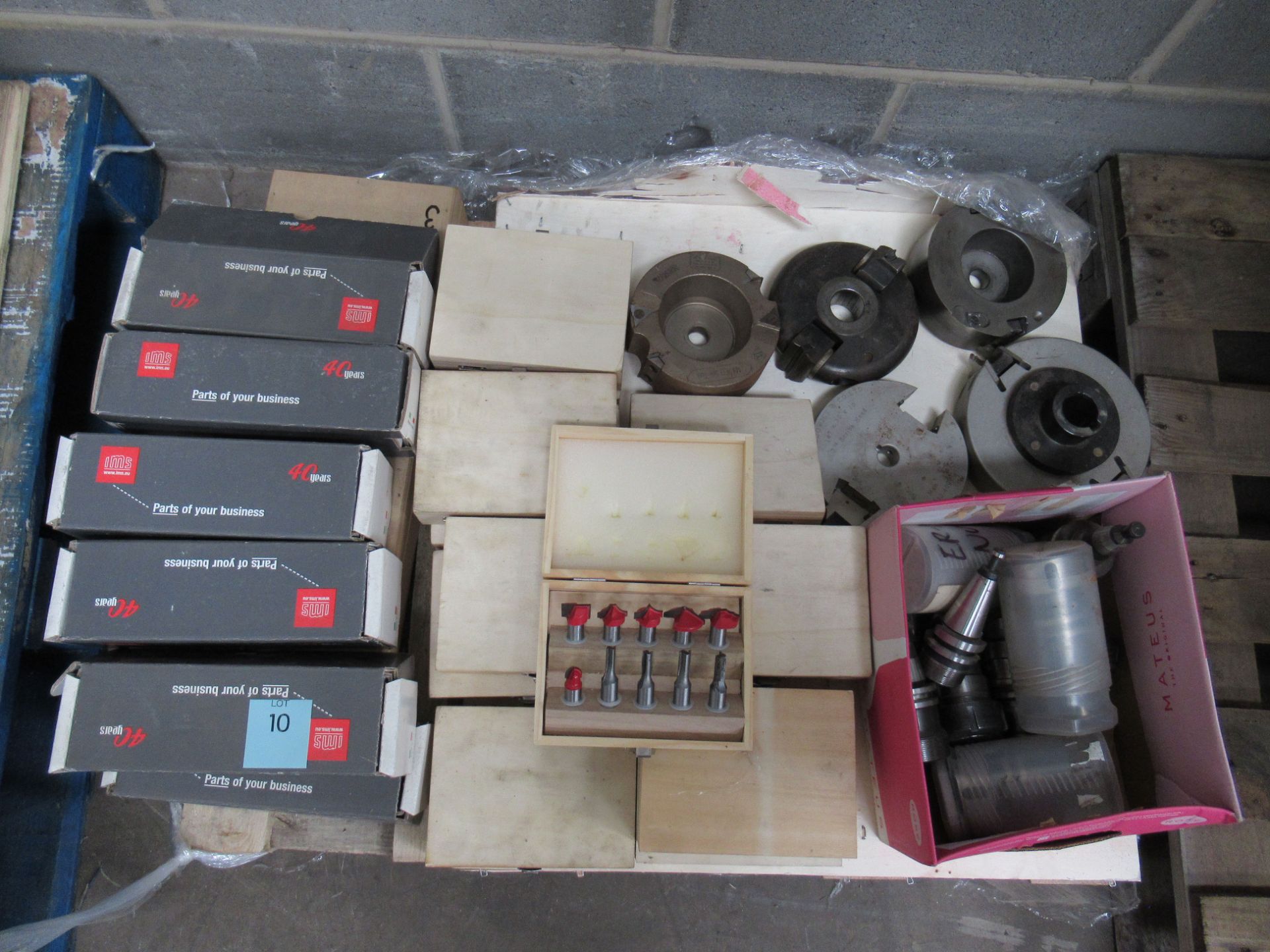Pallet of Assorted Woodworking Tooling Heads.