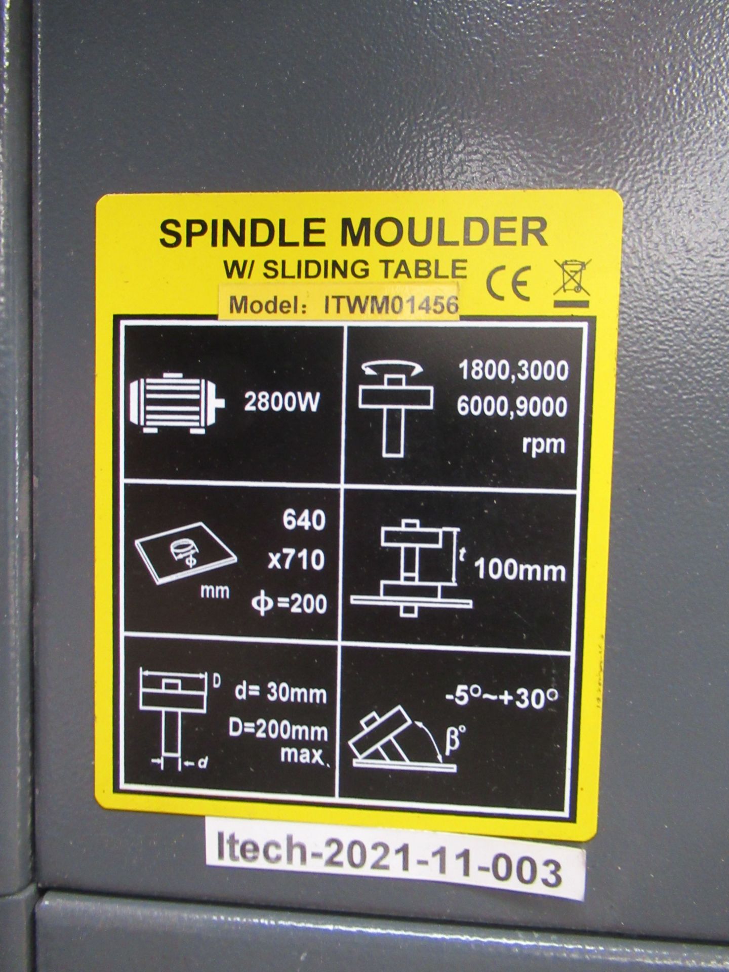 iTech Spindle Moulder with Guard - 1ph - Image 4 of 4