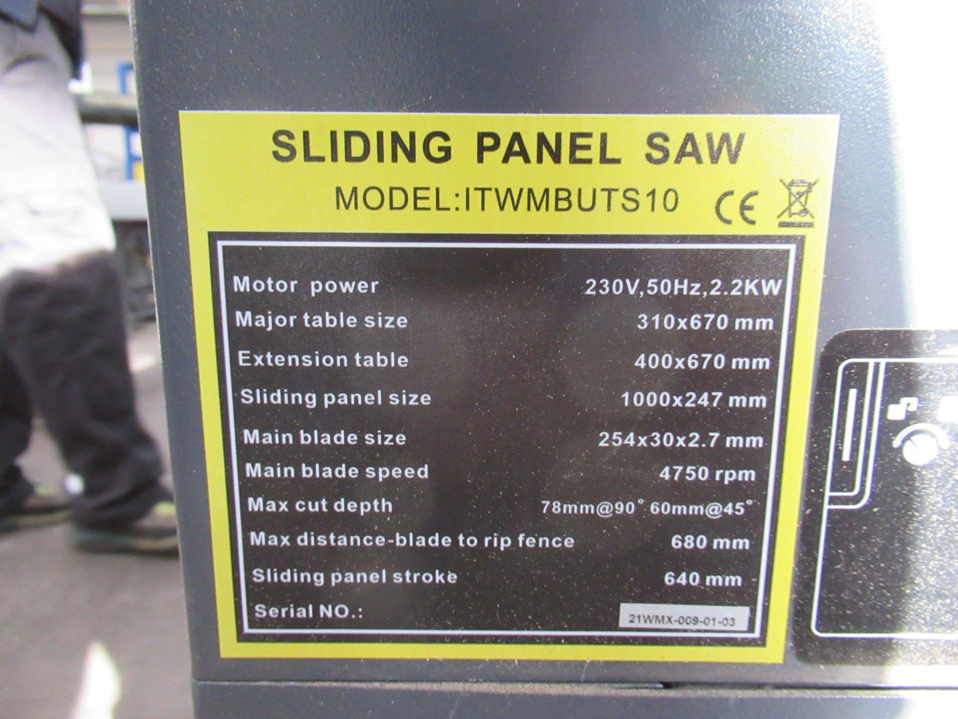 iTech Sliding Table Saw - 1ph - Image 4 of 5