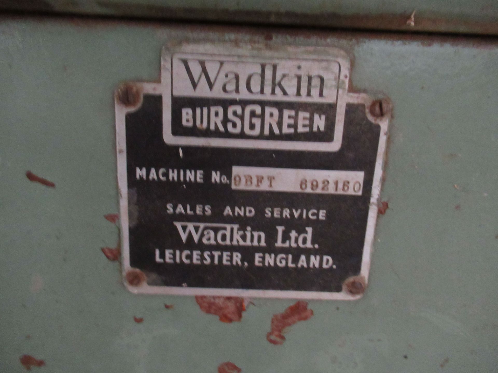 Wadkin Bursgreen 9BFT Planer - Converted to 1ph, comes with 3ph motor - Image 2 of 5