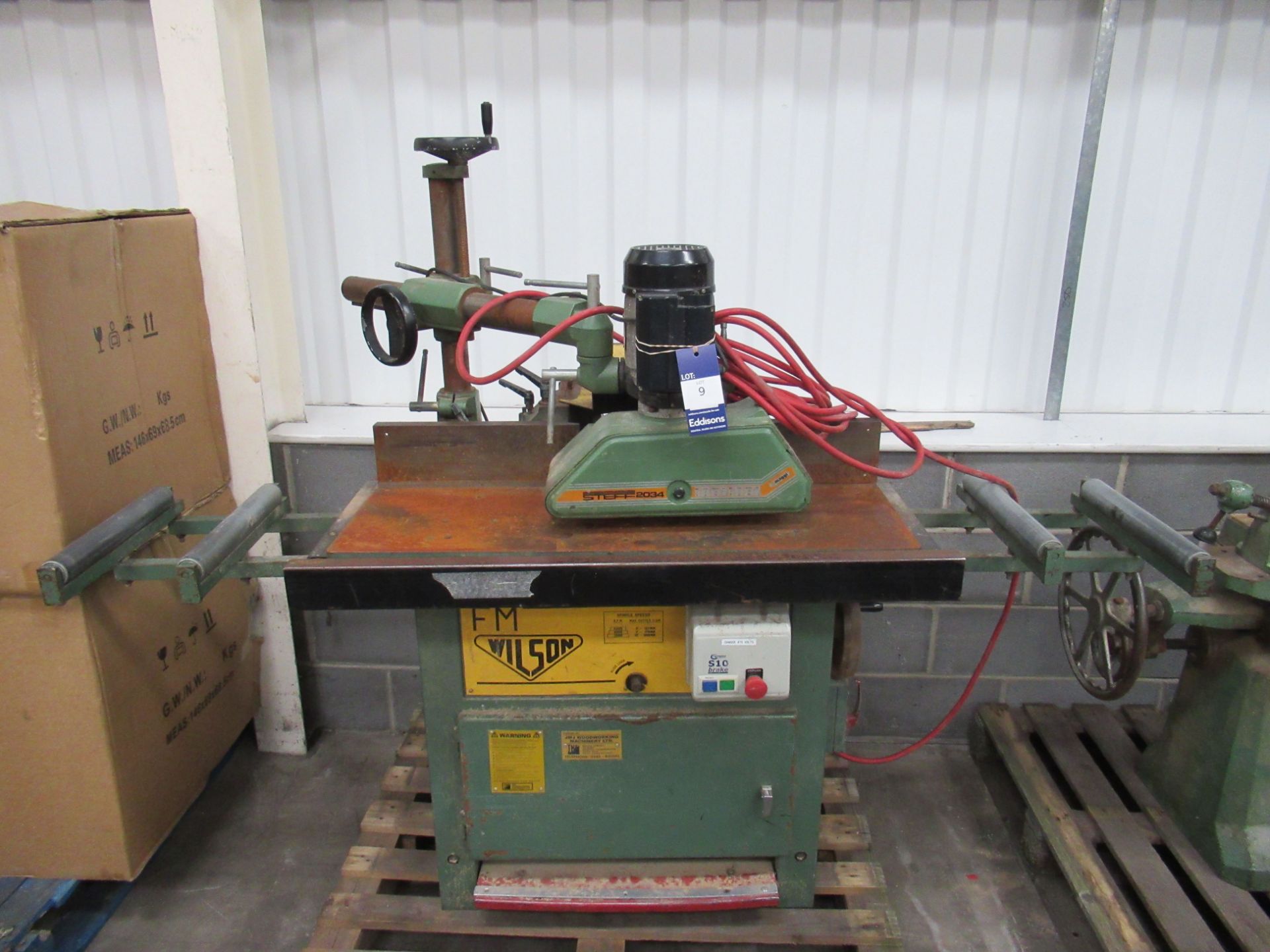 Wilson FM Spindle Moulder with STEFF 2054 Roller Powered Feed & Fabricated Rollers - 3ph