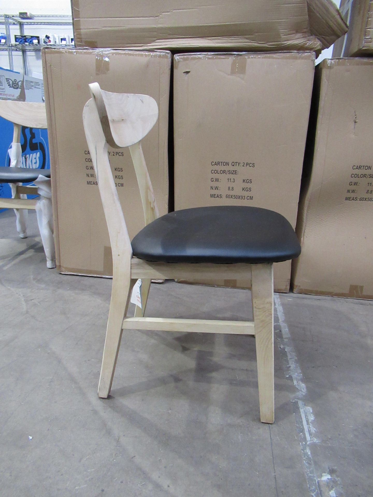 14x Crescent back side chair with black seat - Image 3 of 3