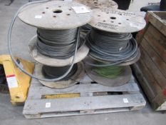 Pallet of assorted cabling on reels