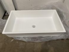 7x BTS Betacryl Acrylic Solid Surface Sinks, all Classic White, various models, and sizes