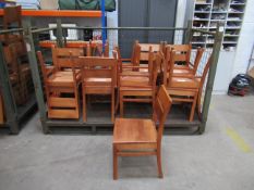 17x wooden ladderback style bistro chairs