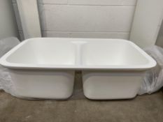 5x BTS Betacryl Acrylic Solid Surface Sinks, all Classic White, various models, and sizes