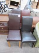 4x Various Leather Effect High Back Chairs