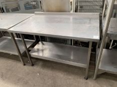 2-tier Stainless Steel Prep Table with Splashback