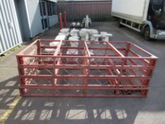 4x Staging platforms with legs and wooden tops 810mm x 1220mm.