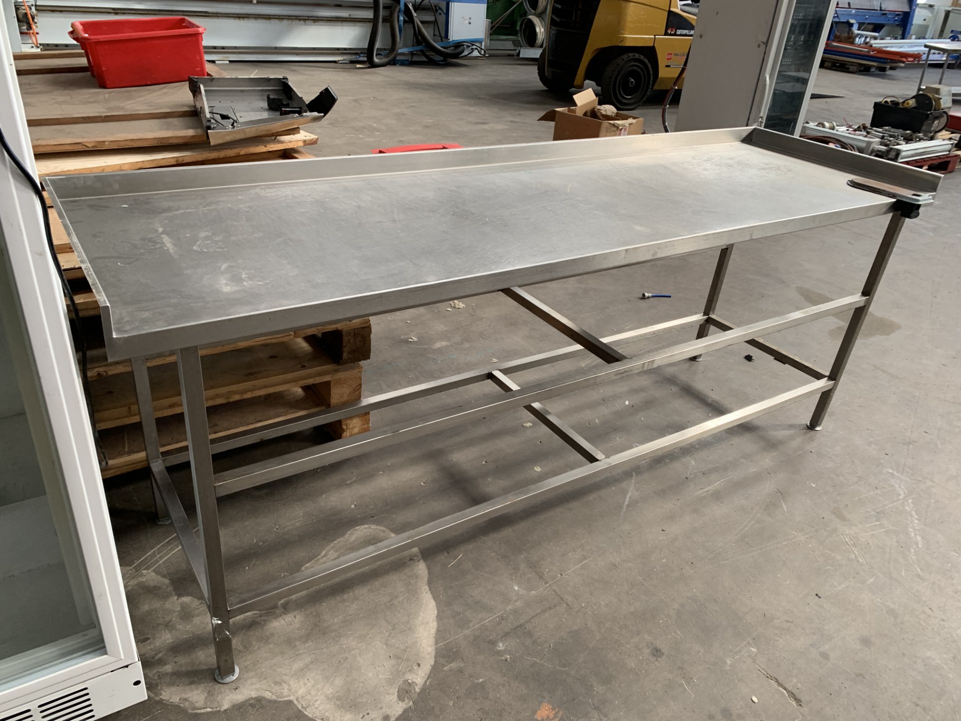 Large Stainless Steel Prep Table with Splashback and Sides - Image 2 of 2
