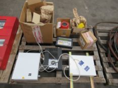 Contents of Pallet inc. Notifier Control Box; HCN Spill Switches etc