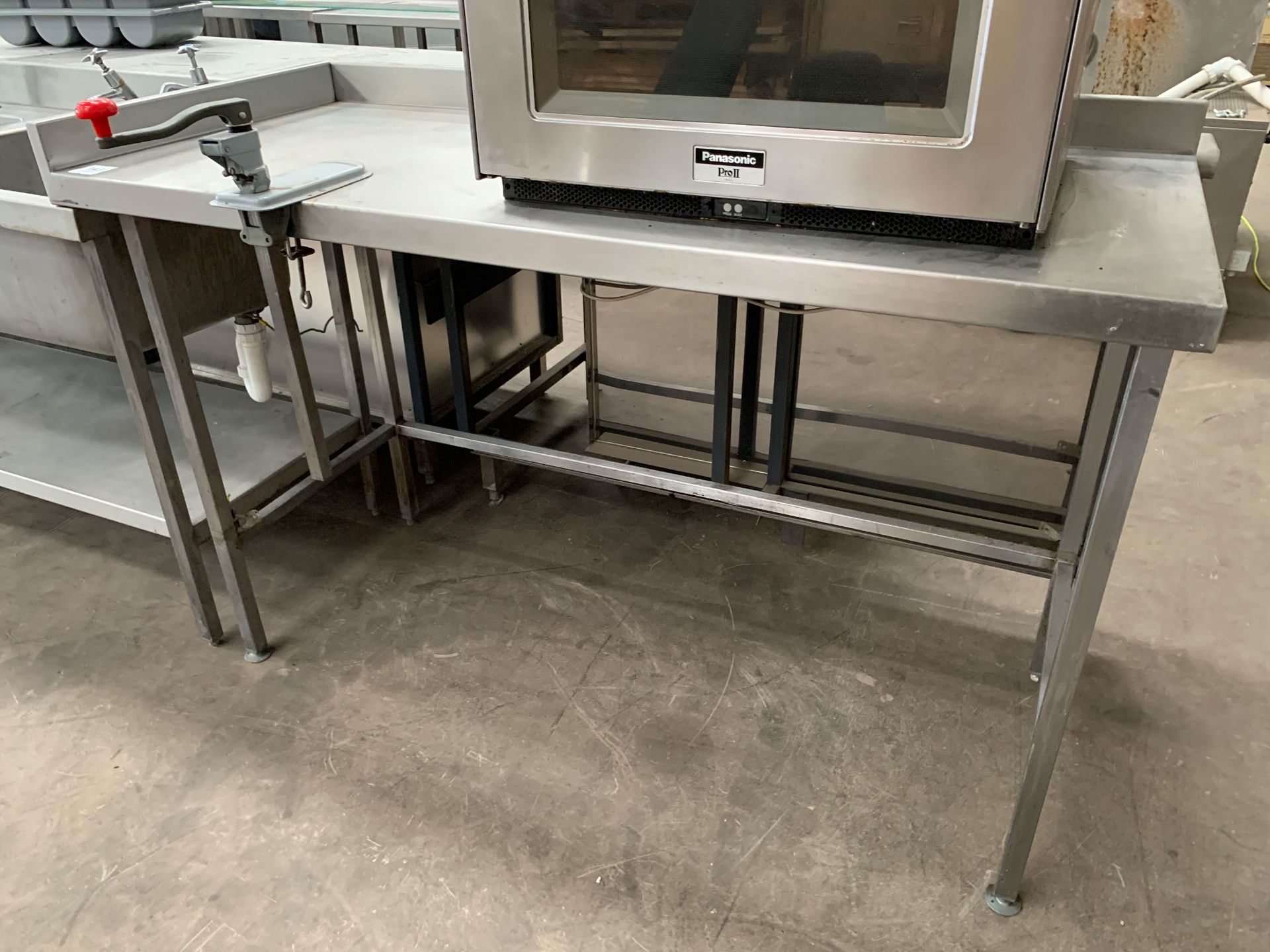 Stainless Steel Prep Table with Splashback to rear and left side