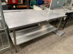 Large 2-tier Stainless Steel Prep Table with Drawer