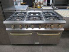 A Hobart BMG6B20 6x burner stainless steel oven.