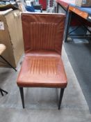 4x Nina Carver Chairs - 'Walnut Colour Upholstry, Black Frame'