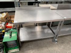 2-tier Stainless Steel Prep Table with Splashback