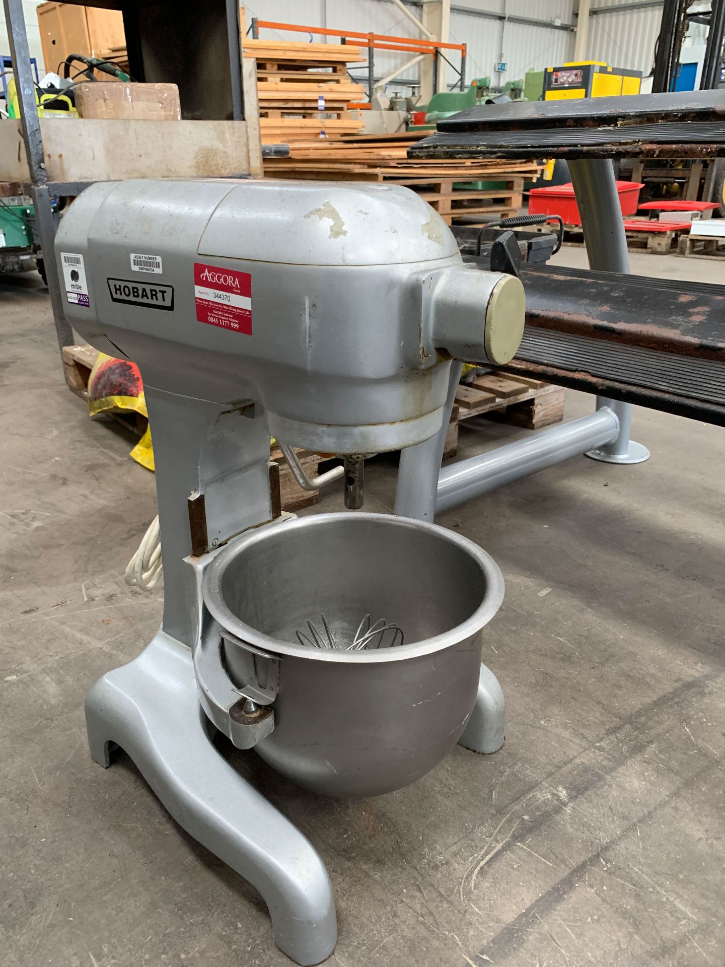 Hobart Commercial Mixer with Bowl and Whisk Attachment