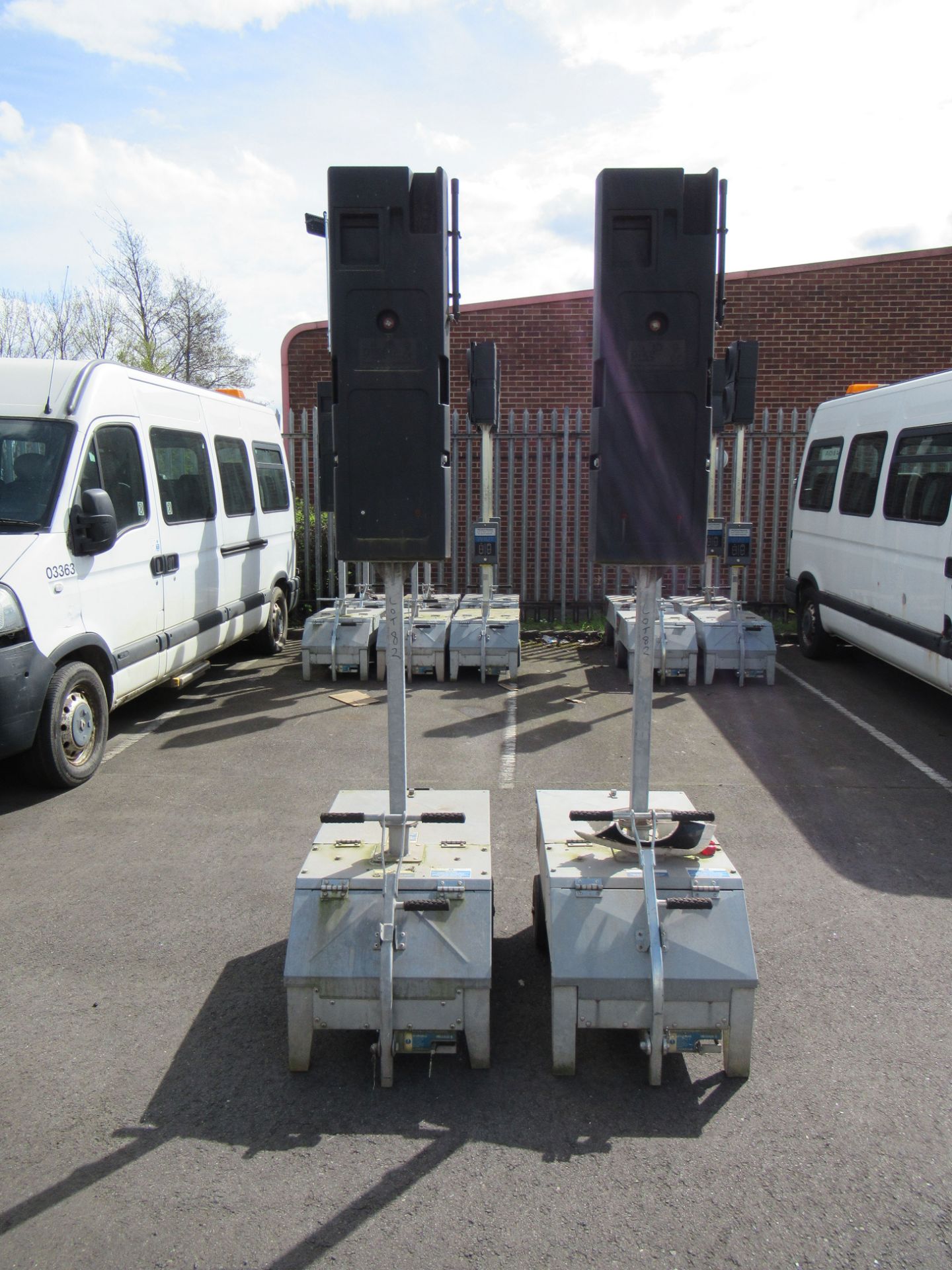 A Pair of Pike Signals Ltd "Pedestrian" Battery Powered Portable Traffic Light Units