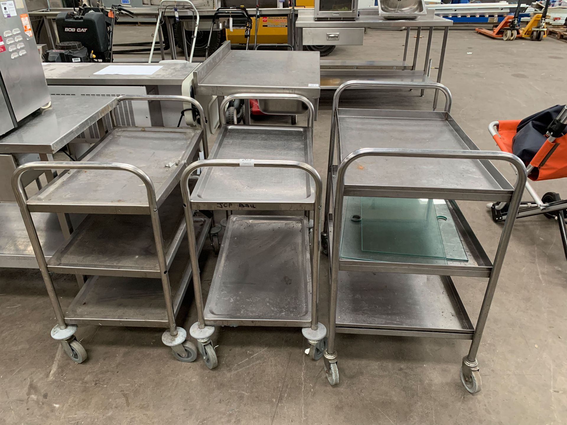 3x Stainless Steel Commercial Trollies