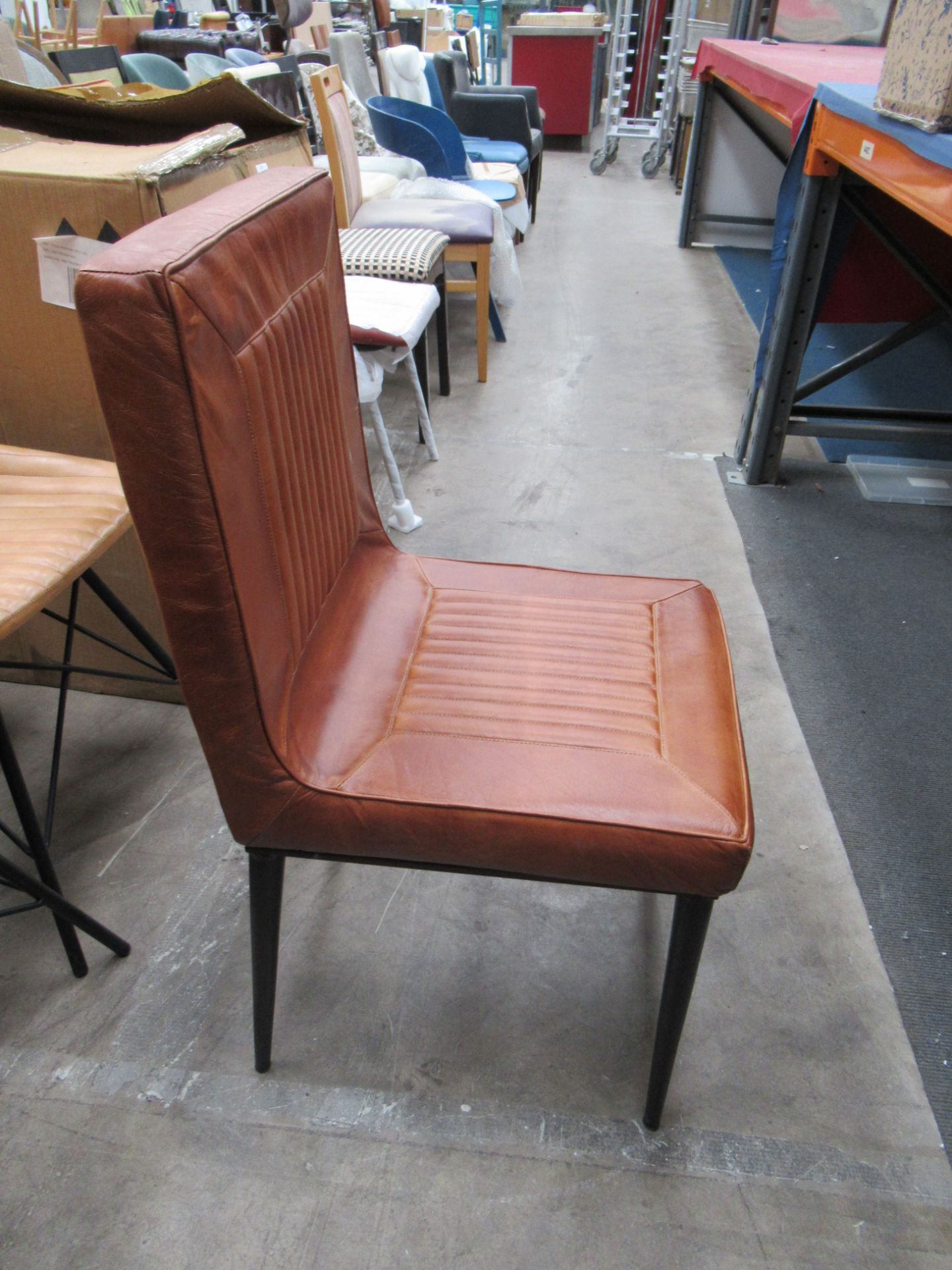 4x Nina Carver Chairs - 'Walnut Colour Upholstry, Black Frame' - Image 2 of 3