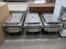 6x Stainless Steel Serving Trays on Stands