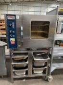 Rational CD6 Commercial Combination Oven, Mounted to Frame with qty of Gastronom Counters