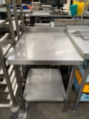 2-tier Stainless Steel Prep Counter with Splashback