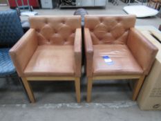 2x Matching Tan Coloured Arm Chairs
