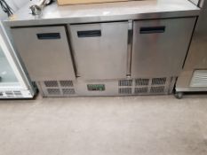 Polar Refrigeration Three-Door Stainless Steel Preperation Cabinet