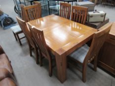 3-Piece Furniture Set comprising Extendable Dining Table with 8 Dining Chairs, Sideboard and Wall Ha