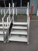 Stainless Steel Platform with 3 Checkered Plate Steps and Checkered Plate Platform Cover