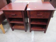 Pair of Mahogany Effect Bedside Cabinets