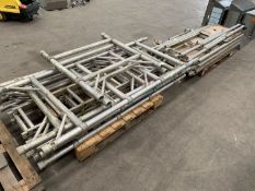 Qty of Dismantled Scaffolding including 3 Platforms and 4 Wheeled Legs - Viewing Recommended