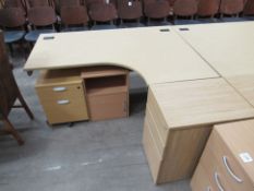 2x Right Sided Office Desks, Qty of Pedestals etc