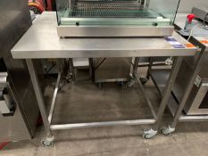 2x Mobile Stainless Steel Prep Tables