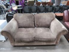 Upholstered Brown Two-Seater Sofa