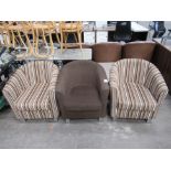 3x Upholstered Tub Chairs
