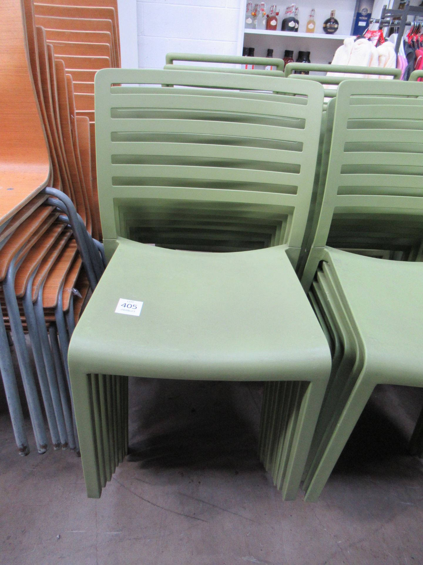Qty of Green Plastic Stacking Chairs - Poor Condition - Some Broken - Image 2 of 2