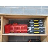 A selection of part bins and 5x Stanley boxes and contents