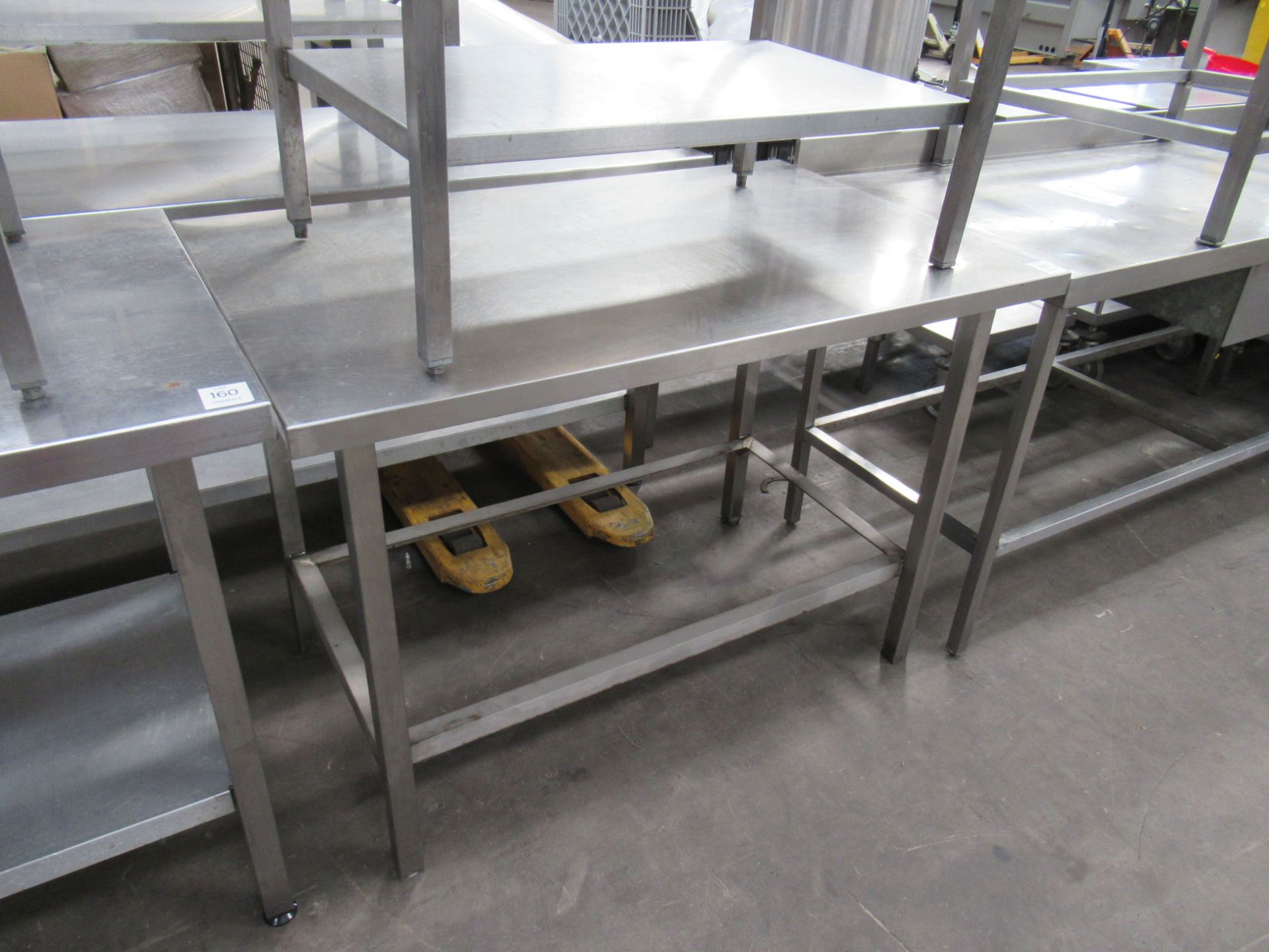 2x Stainless Steel Commercial Catering Prep Tables - one with splashback and single drawer - Image 2 of 7