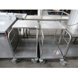2x Two-Tier Stainless Steel Trollies