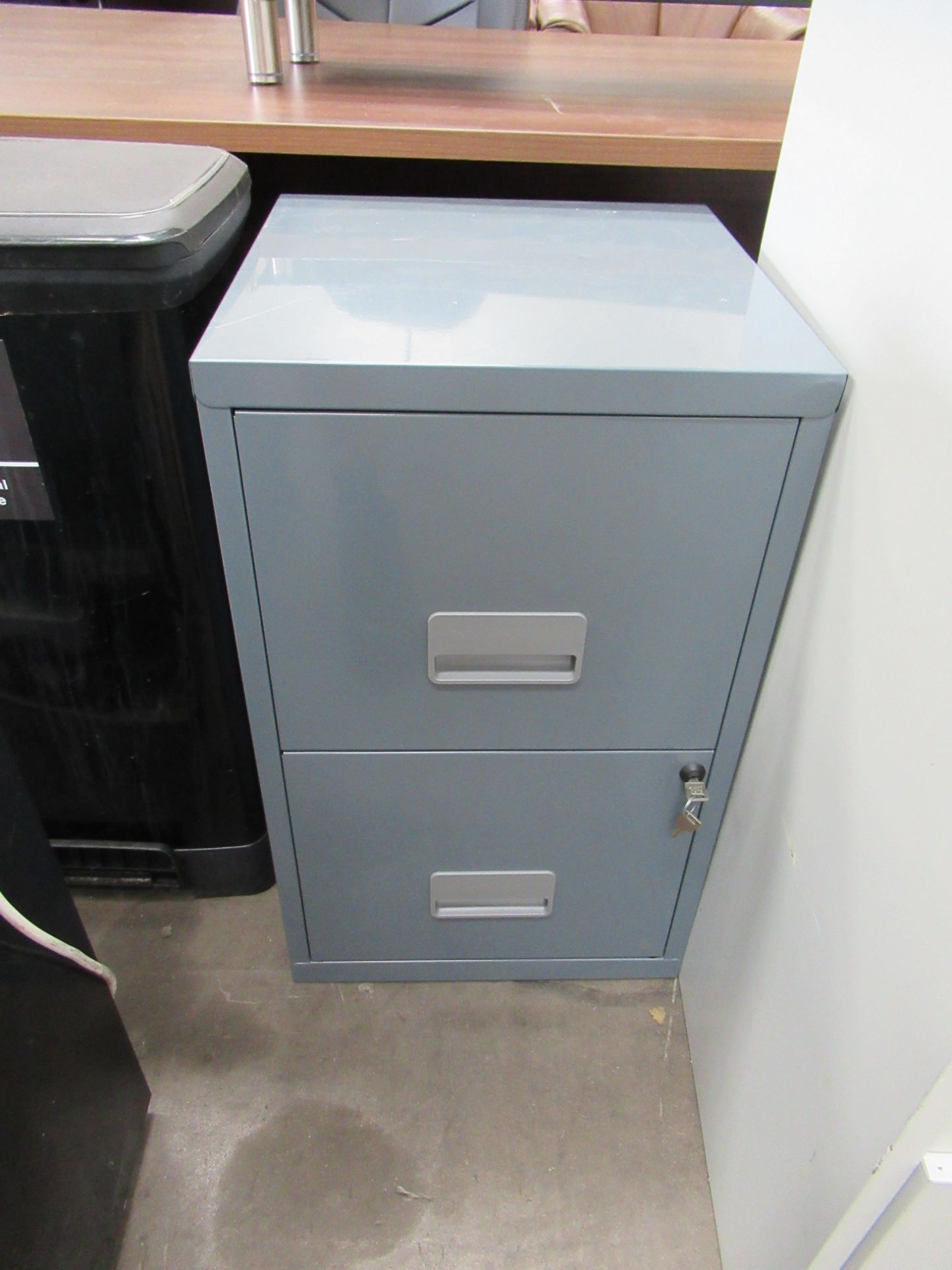 2x Metal Cabinets, 2x Foot Pedal Bins and a Undercounter Fridge - Image 4 of 5
