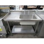 Stainless Steel Commercial Catering Single Basin Sink Unit with Undertier