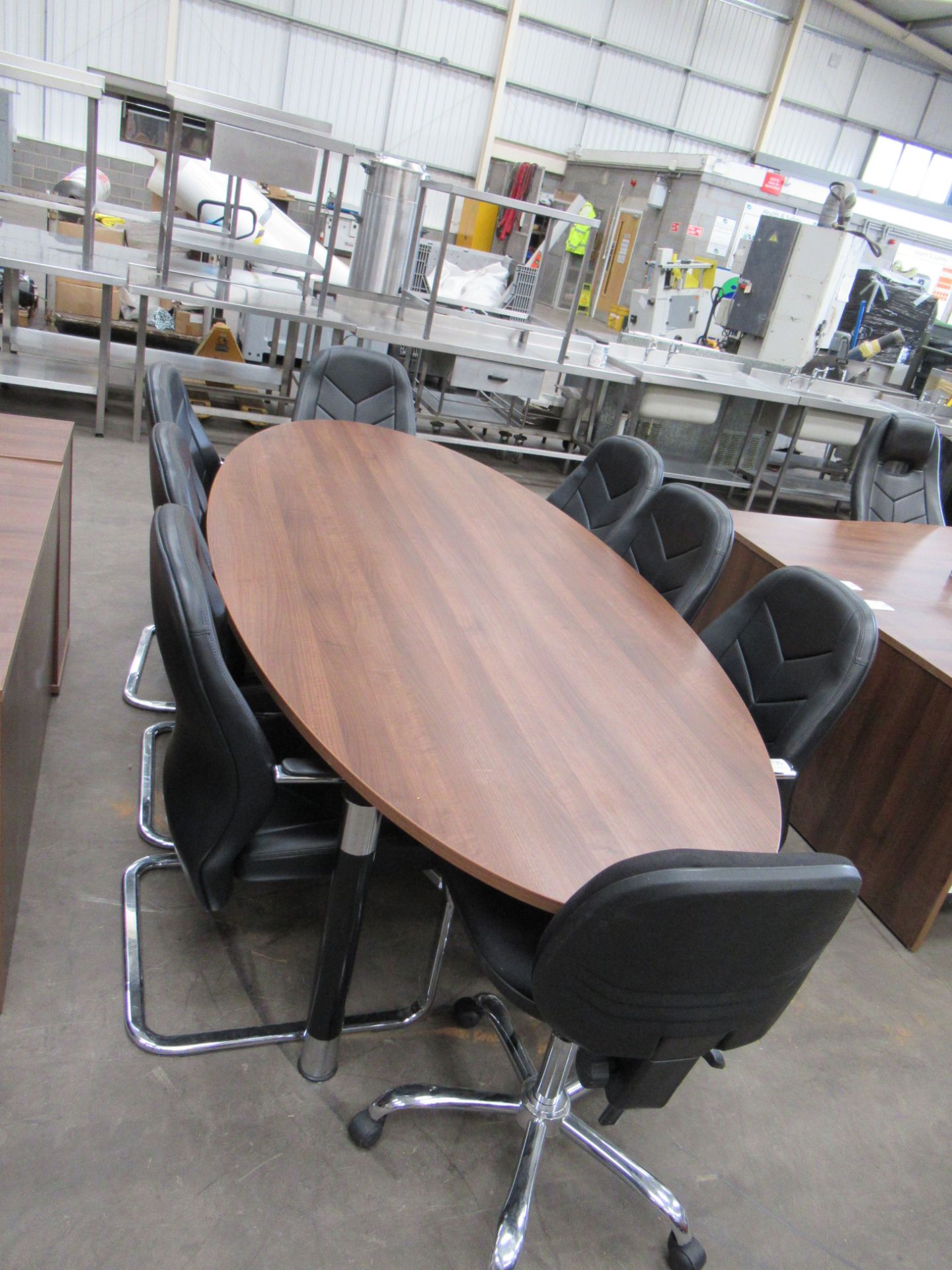 Boardroom Table with 6x Meeting Room Chairs and 2x Operators Chairs - Image 2 of 3