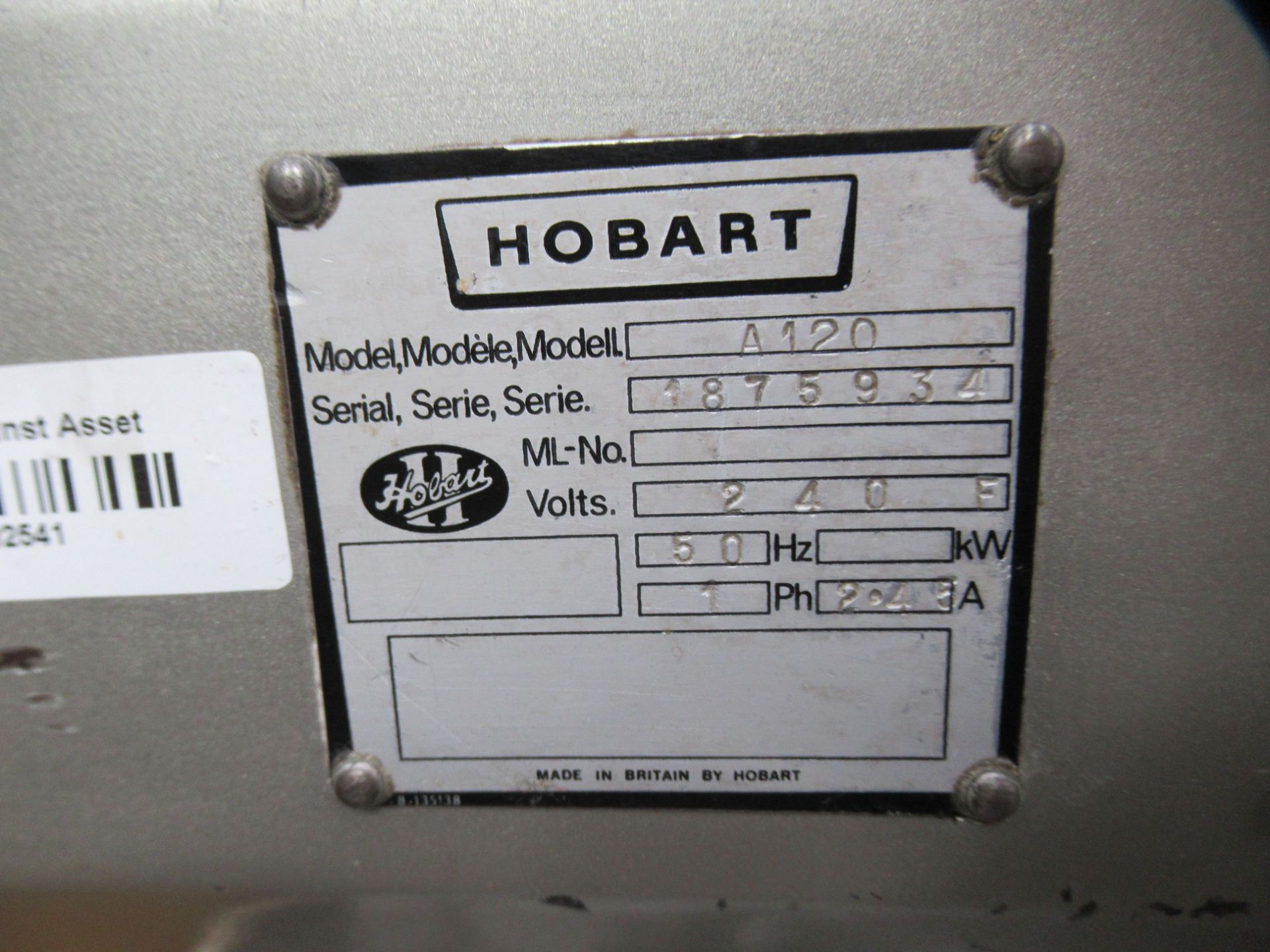 Hobart A120 Mounted Commercial Mixer with Bowl & Attachments - Image 3 of 5